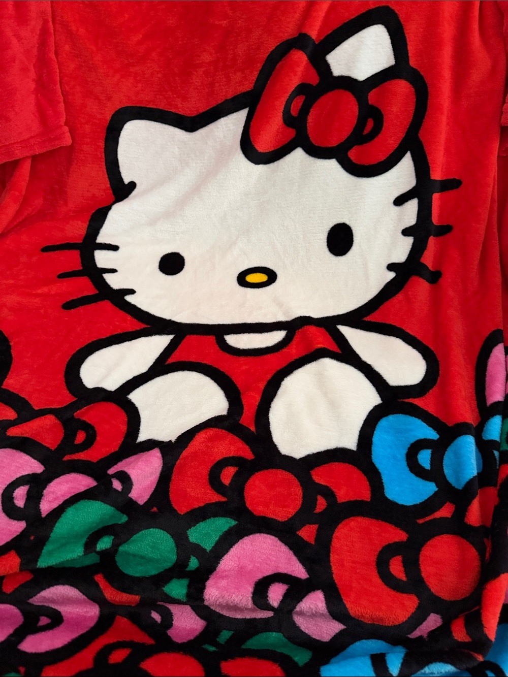 Sanrio Hello Kitty Plush Blanket - Red, White, Blue, Pink,Green Snuggie blanket